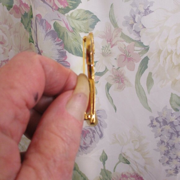 Vintage ORA Crystal Rhinestone Gold Egyptian Pharaoh Crook Scepter Brooch - Picture 13 of 15